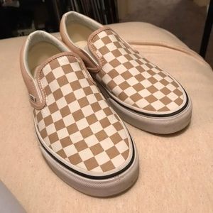 Tan Checkered Vans